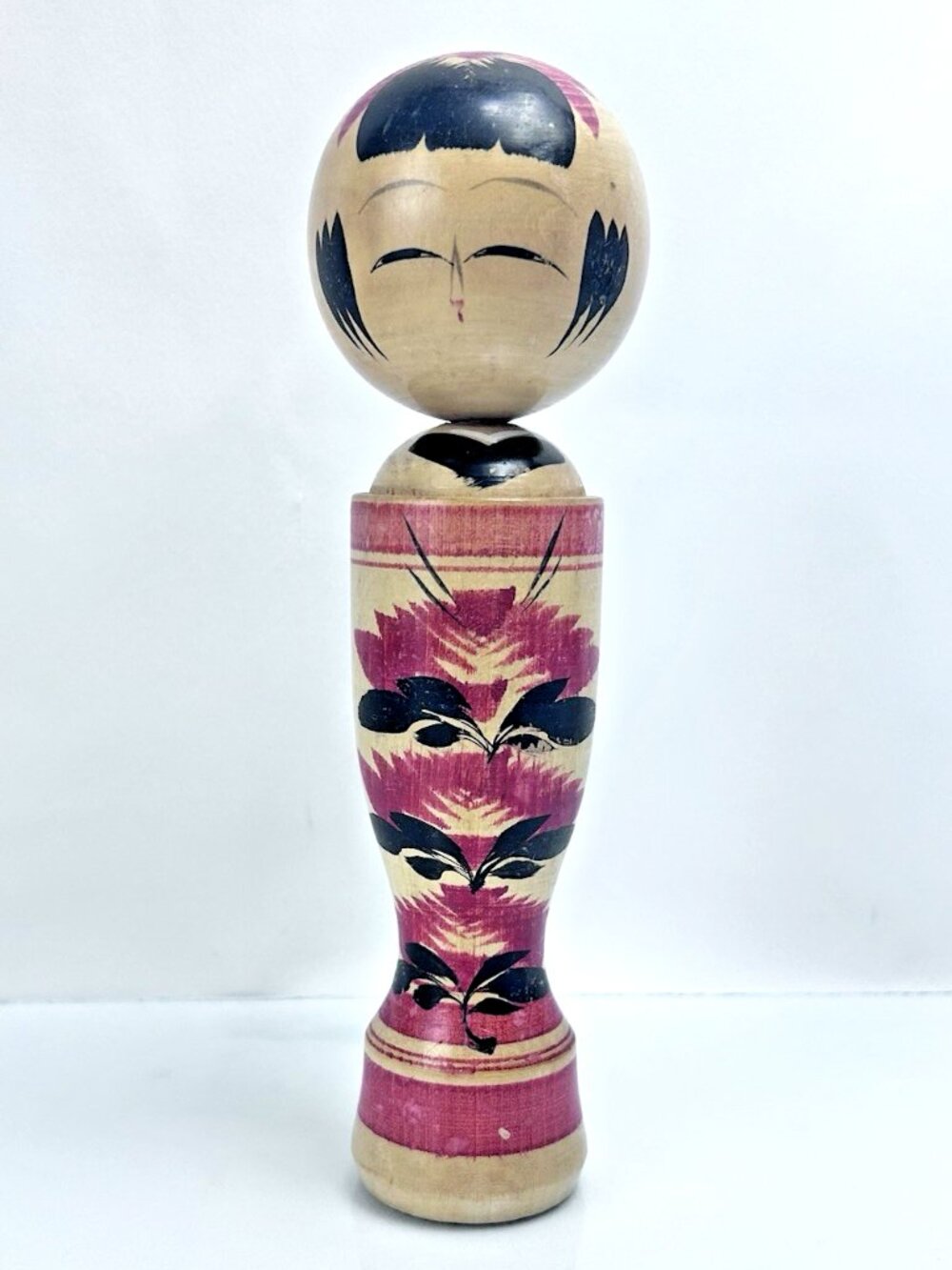 Vintage Yamagata Kokeshi Doll Japanese Wood Handicraft 8" Fork Art Souvenir